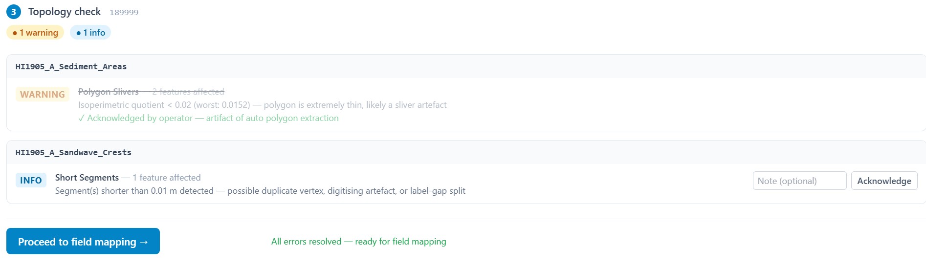 Topology check screenshot